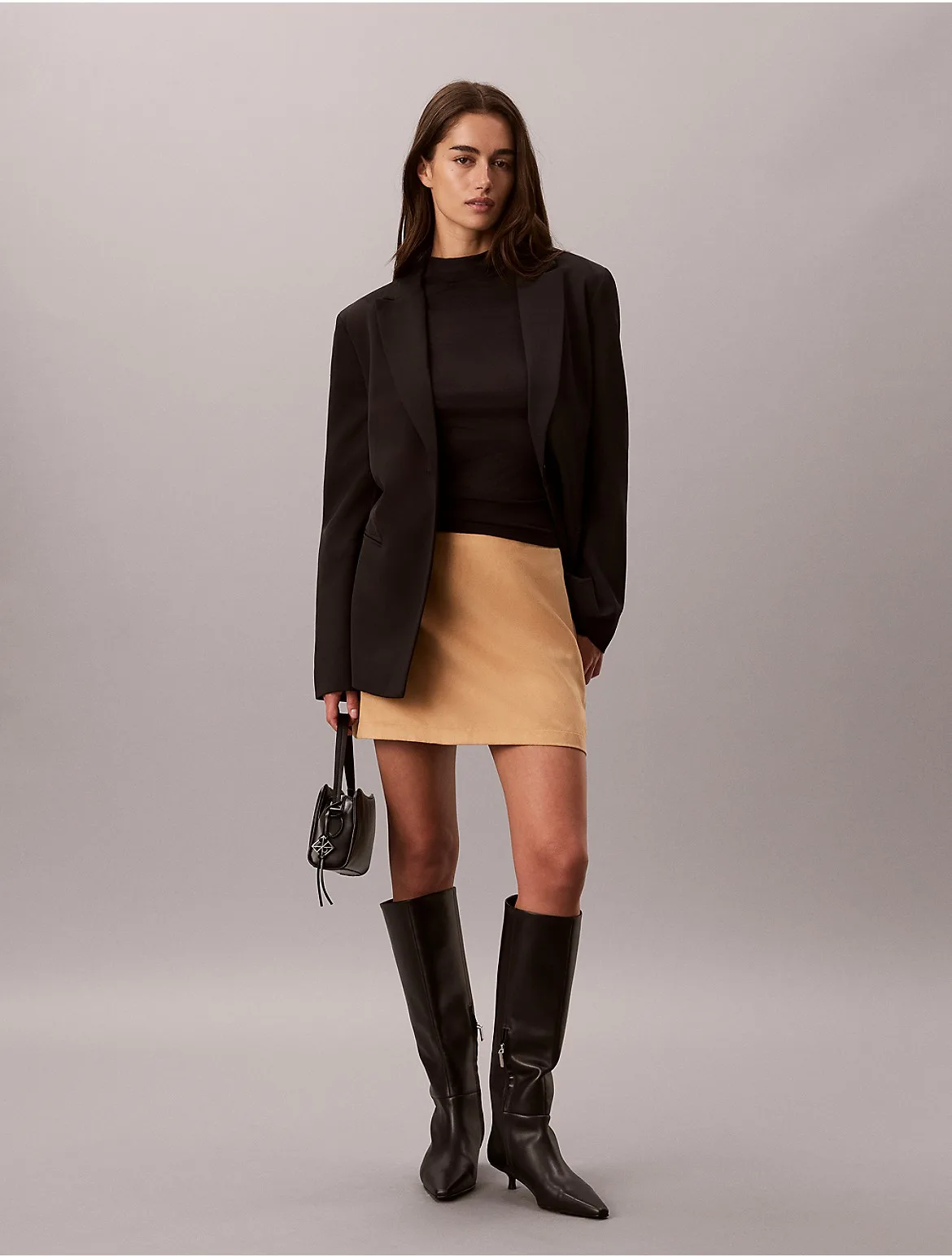 Sueded Mini Skirt by Calvin Klein