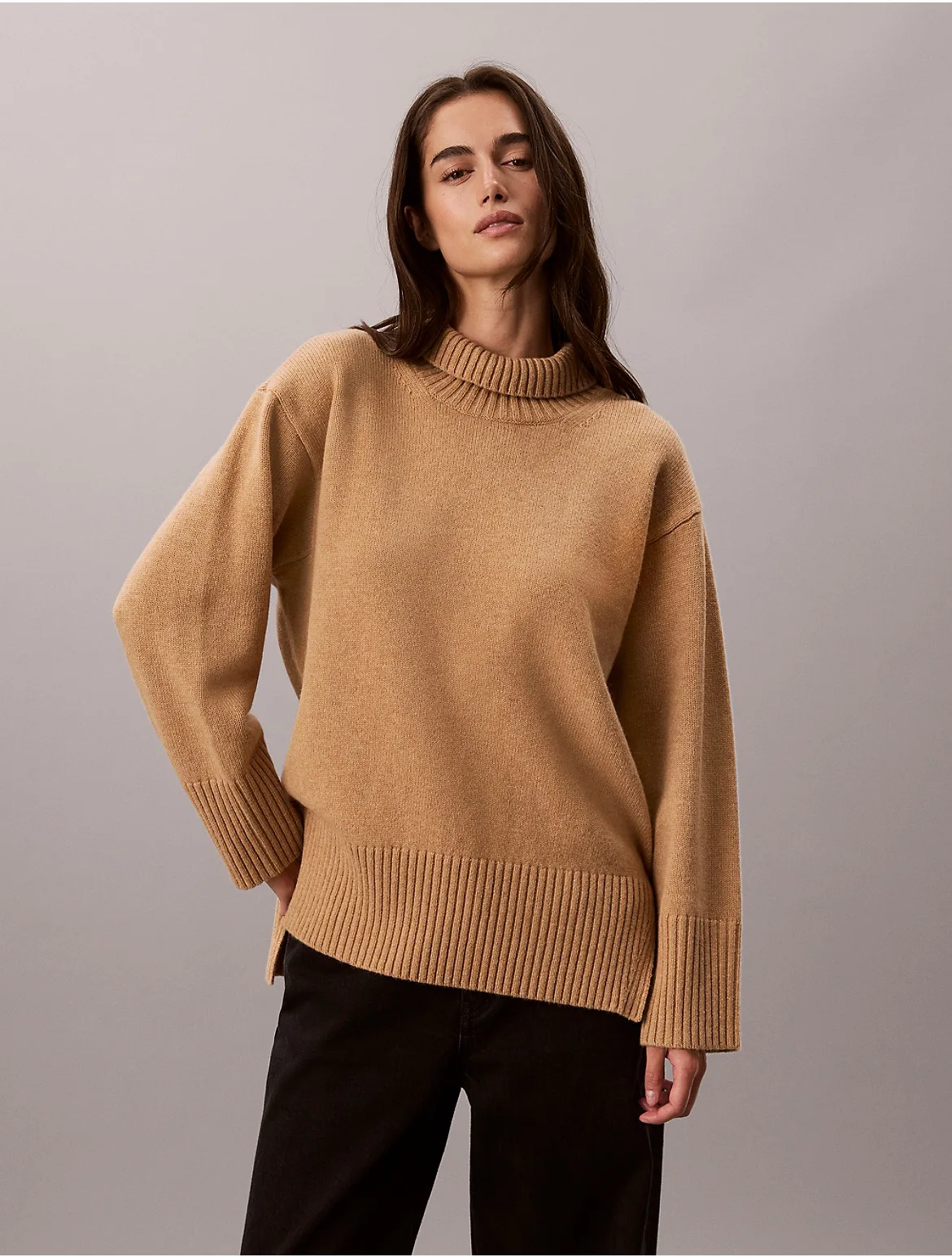 Lux Wool Turtleneck Sweater by Calvin Klein