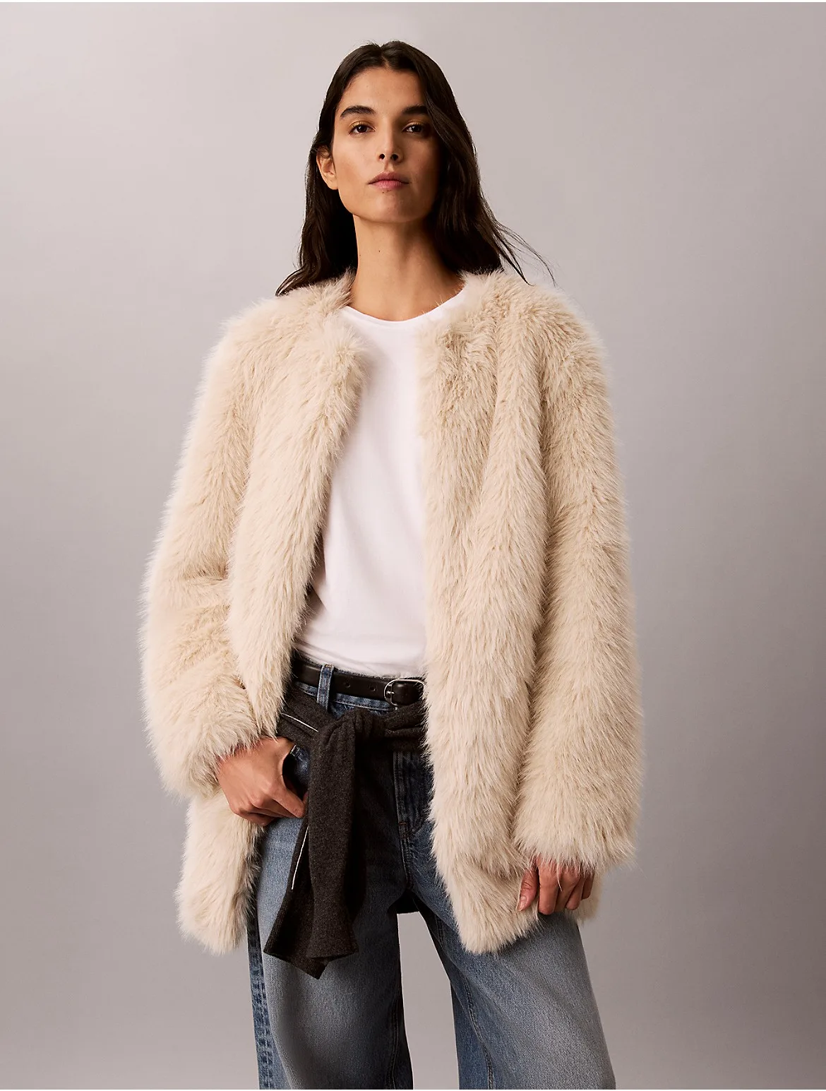 Faux Fur Coat by Calvin Klein