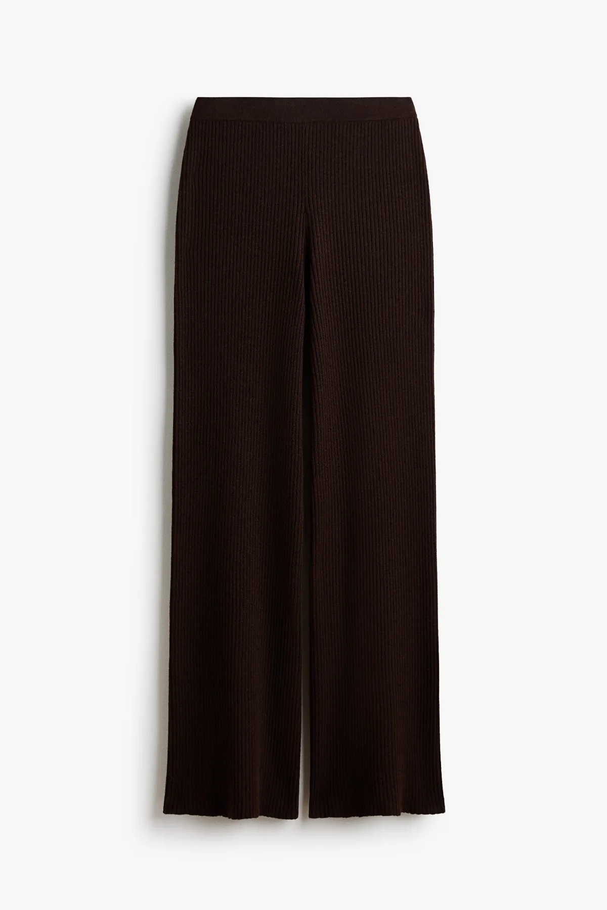 Wide-Leg Rib-Knit Pants
