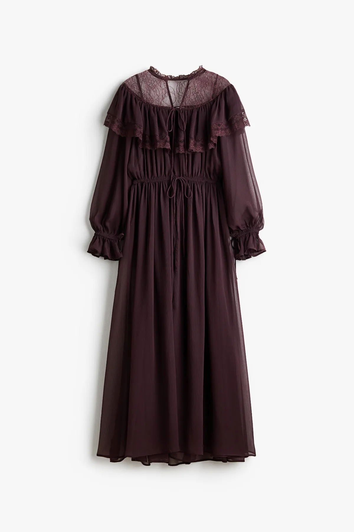 Lace-Detail Chiffon Dress by H&M