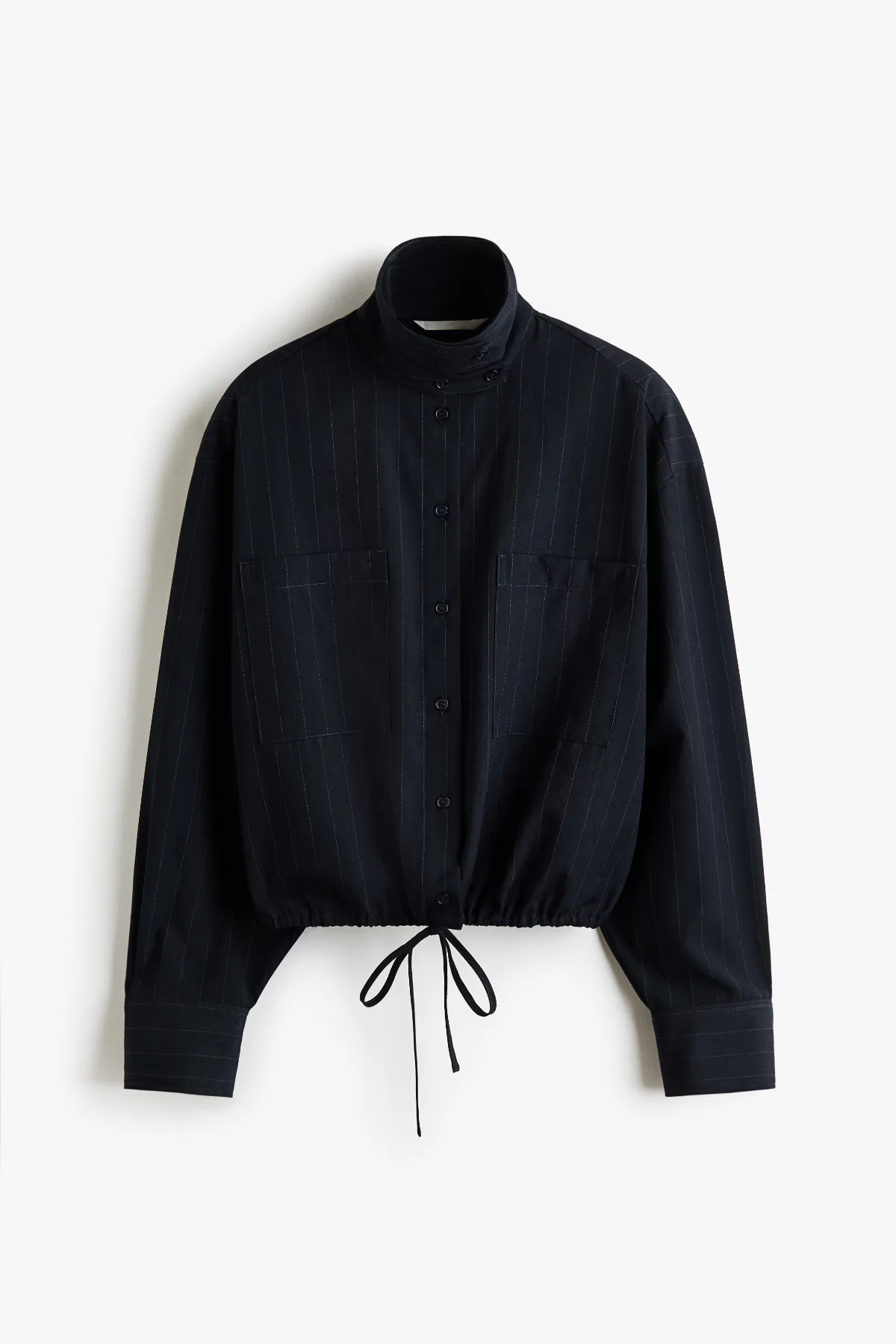 Stand-Up Collar Drawstring Shirt by H&M