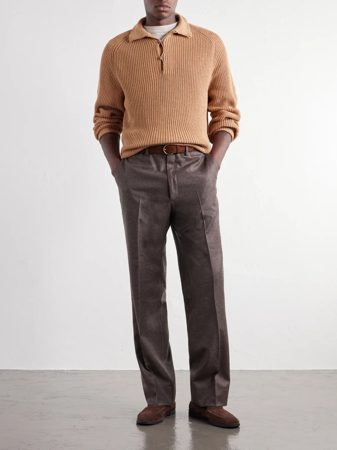 Ribbed Foxfibre Cotton Sweater by Stffa