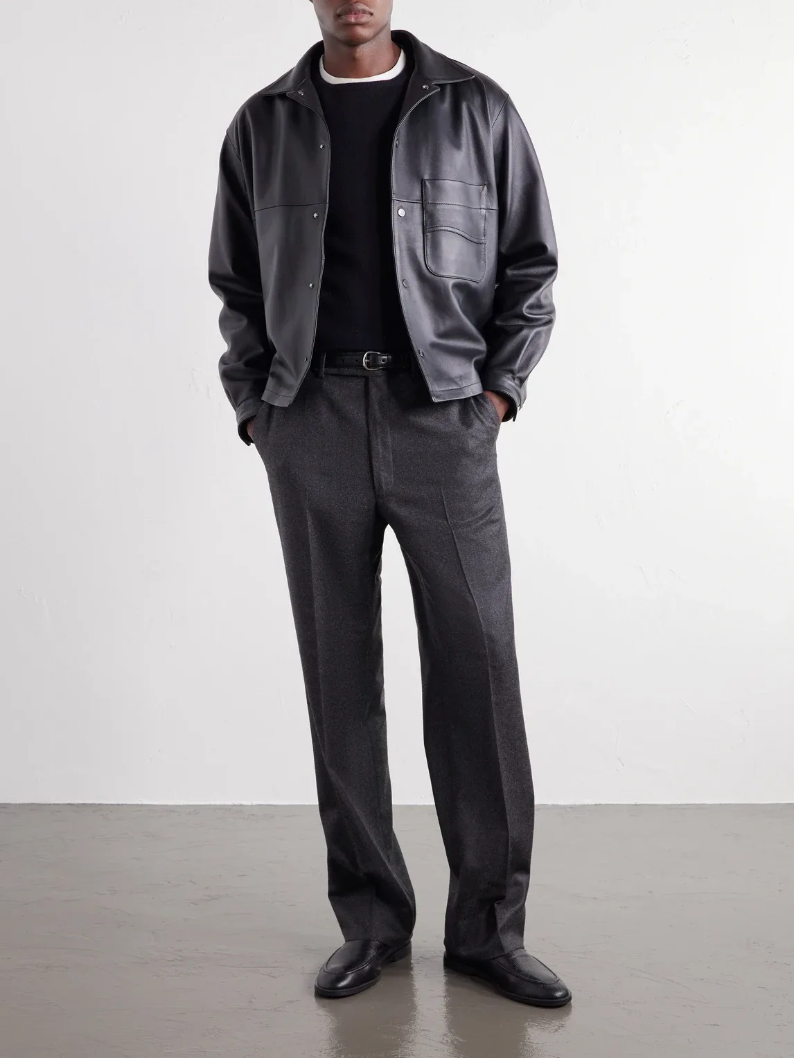 Straight-Leg Wool and Cashmere-Blend Flannel Trousers