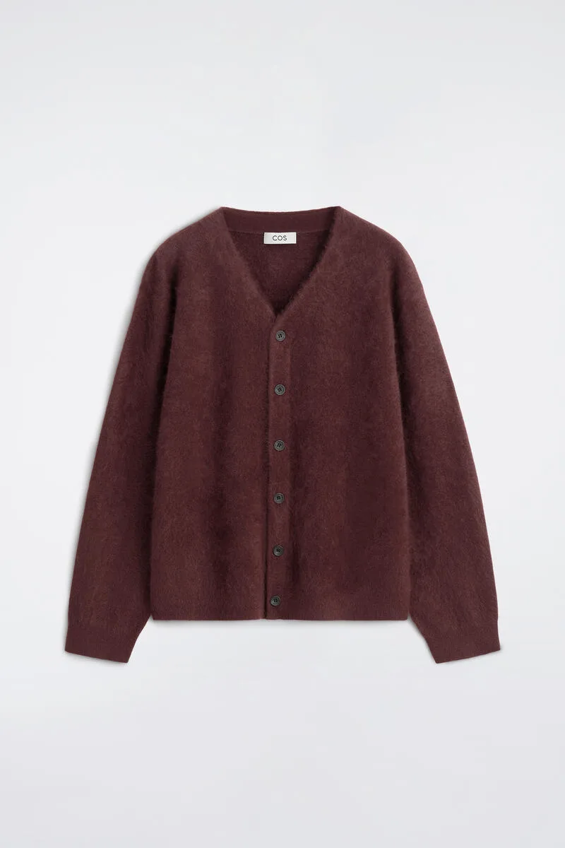 Brushed Pure Cashmere V-Neck Cardigan by COS