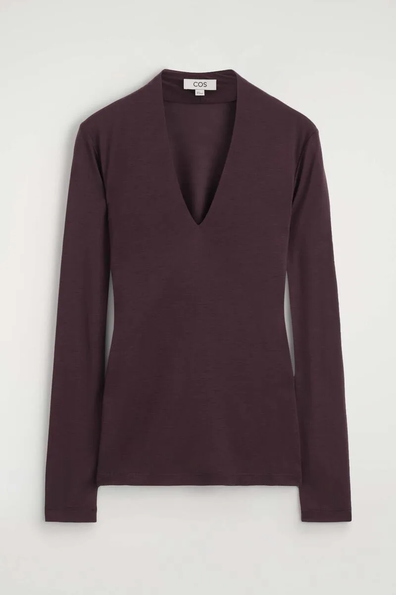 Draped Jersey V-Neck Top by COS