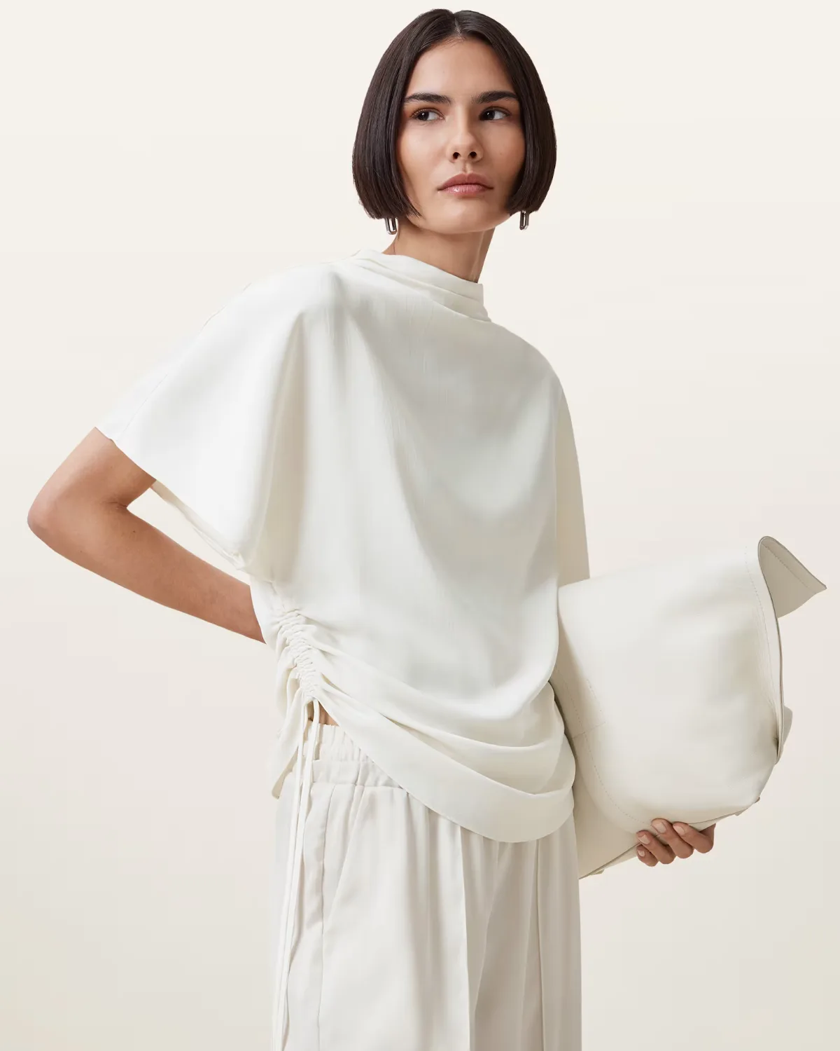 Leslie Satin Short Sleeve Top by AllSaints
