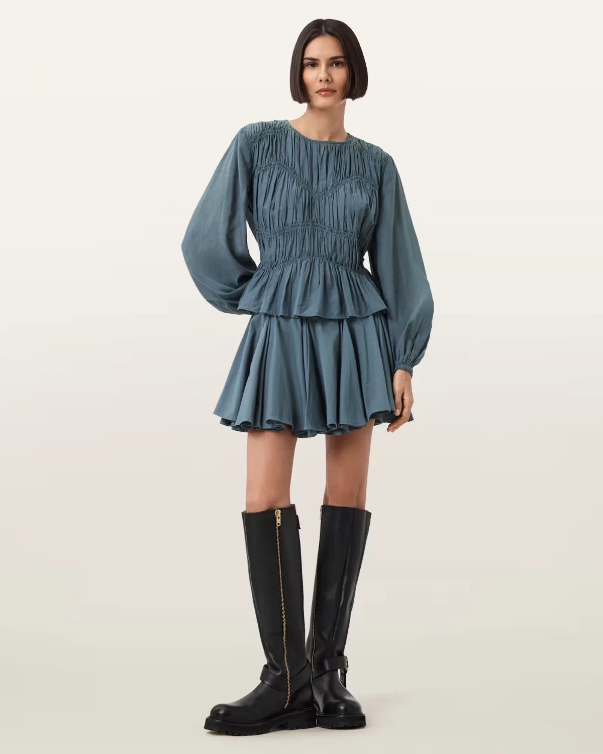 Melani Round Neck Gathered Top by AllSaints