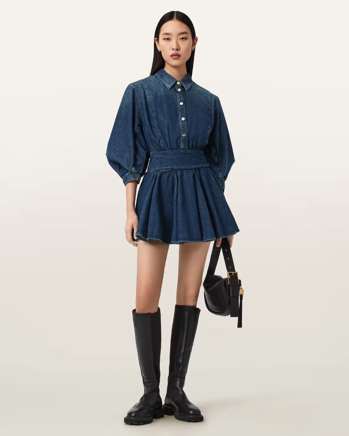 Arlo Denim Mini Dress by AllSaints