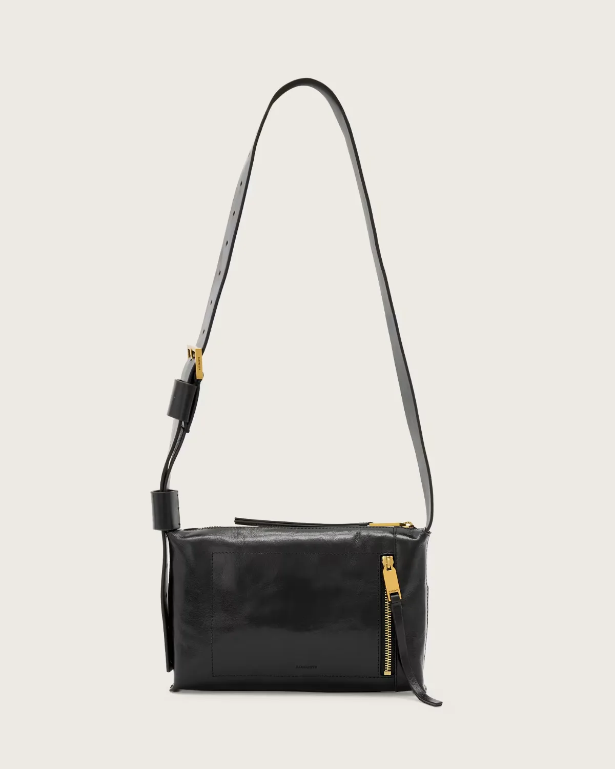 Alba Shine Leather Crossbody Bag by AllSaints