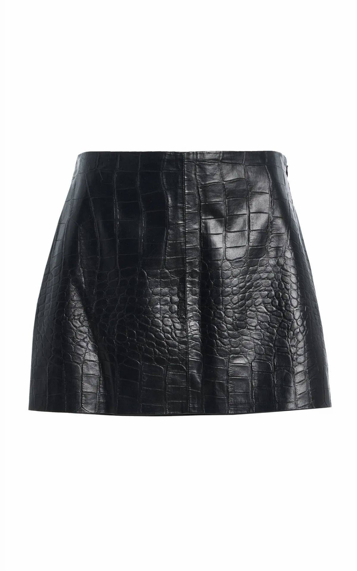 Verica Croc-Embossed Faux Leather Mini Skirt by AGOLDE