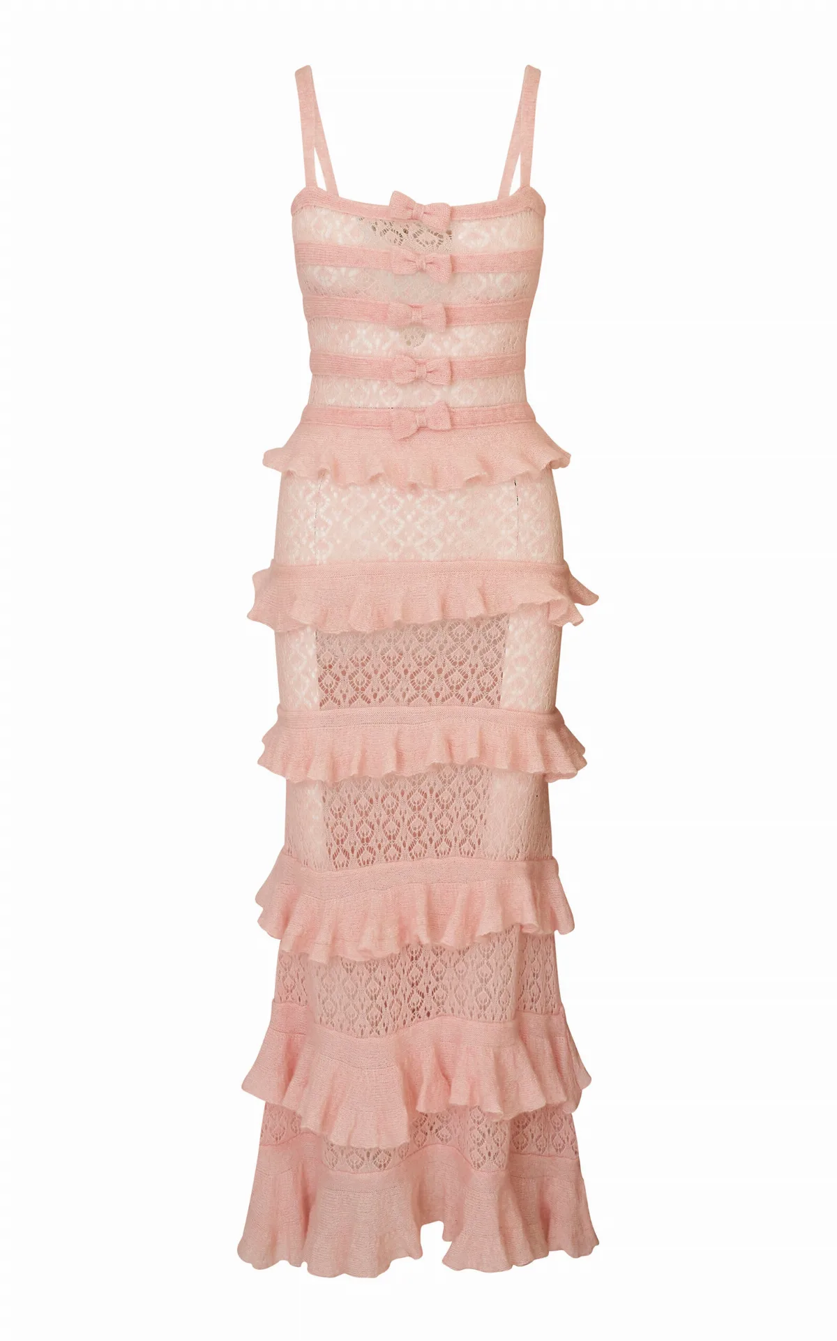 Hannelore Ruffle Wool-Blend Knit Maxi Dress by LoveShackFancy