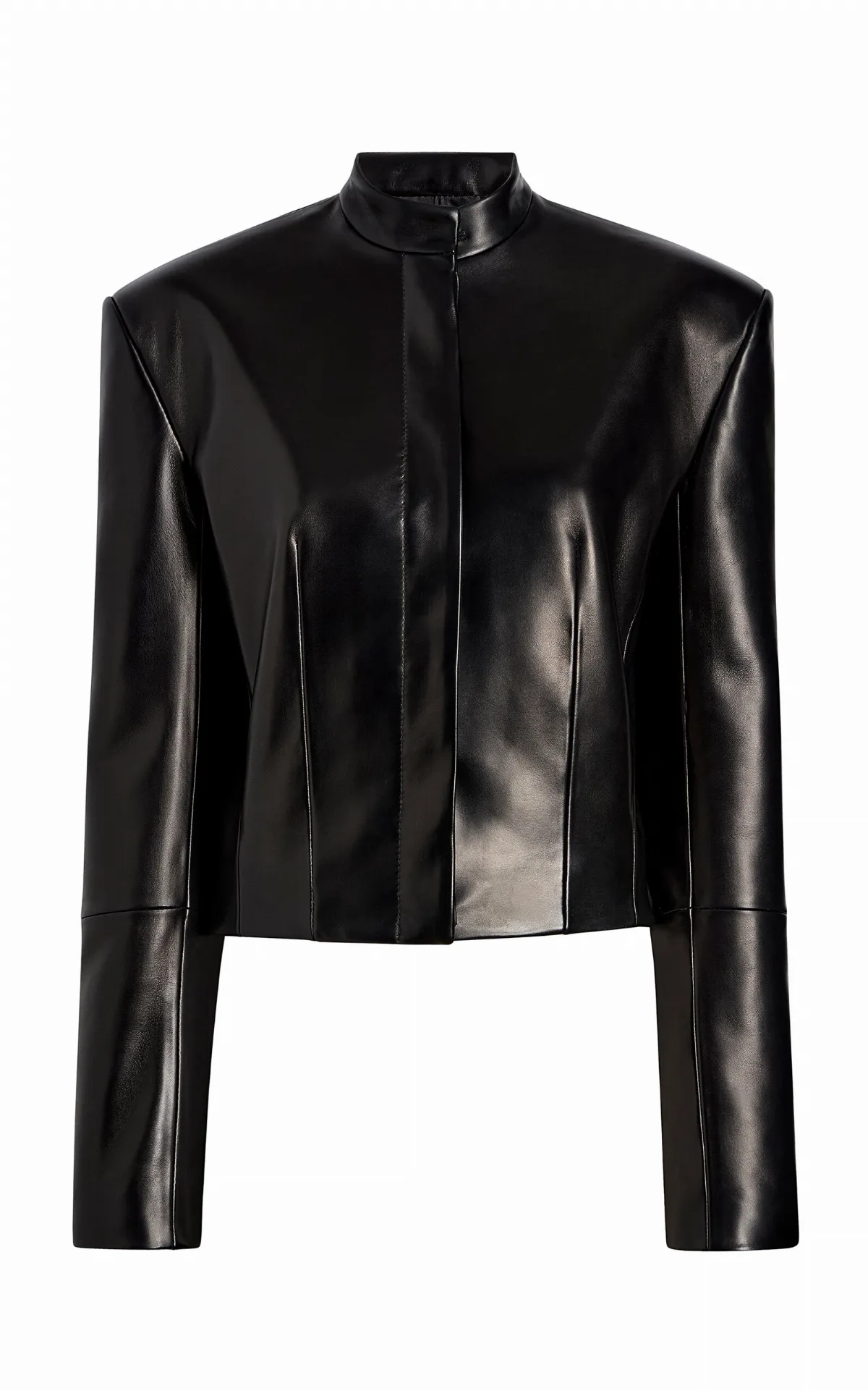 Yoko Plonge Leather Moto Jacket by Khaite