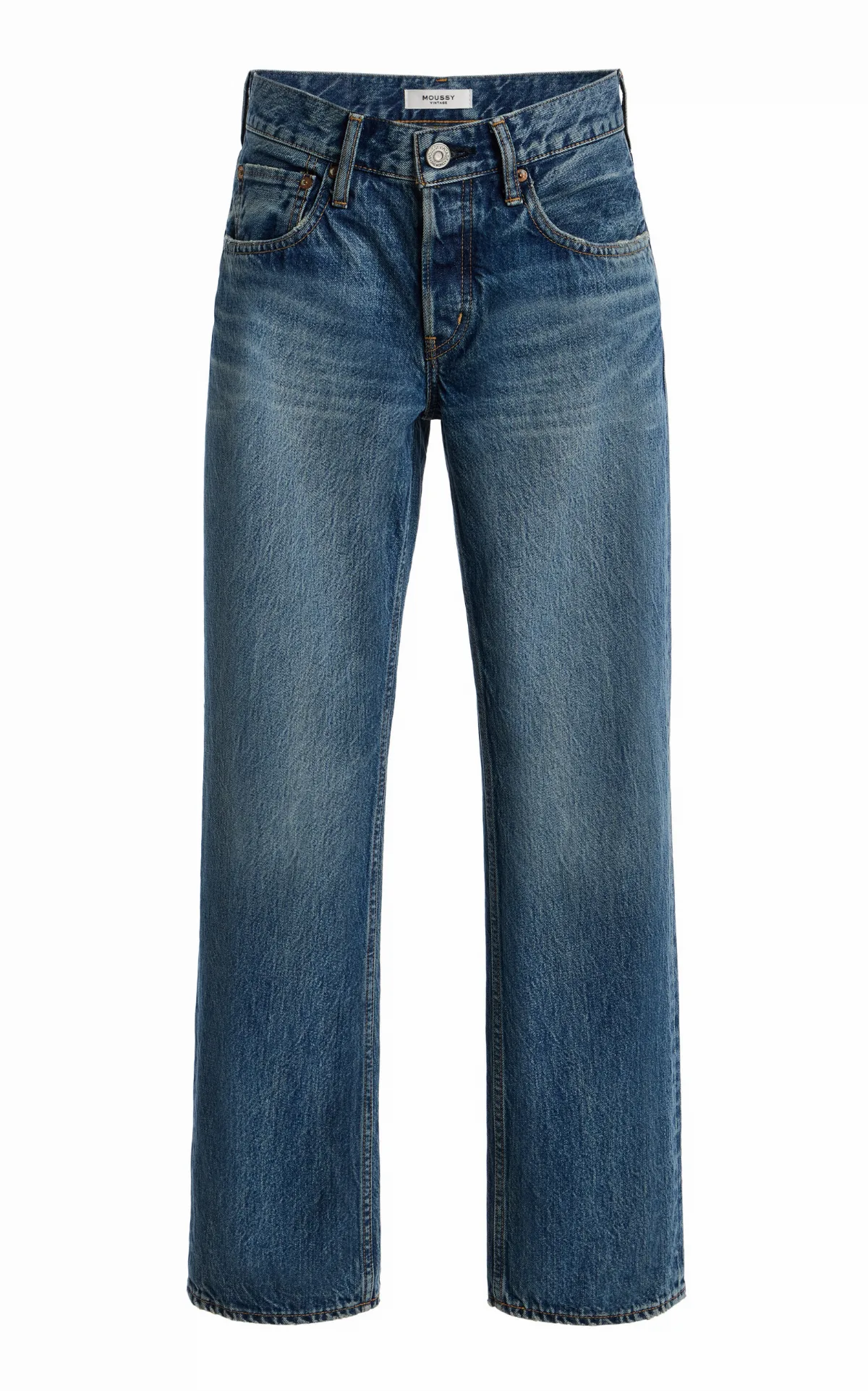 Clinton Rigid Low-Rise Straight-Leg Jeans by Moussy