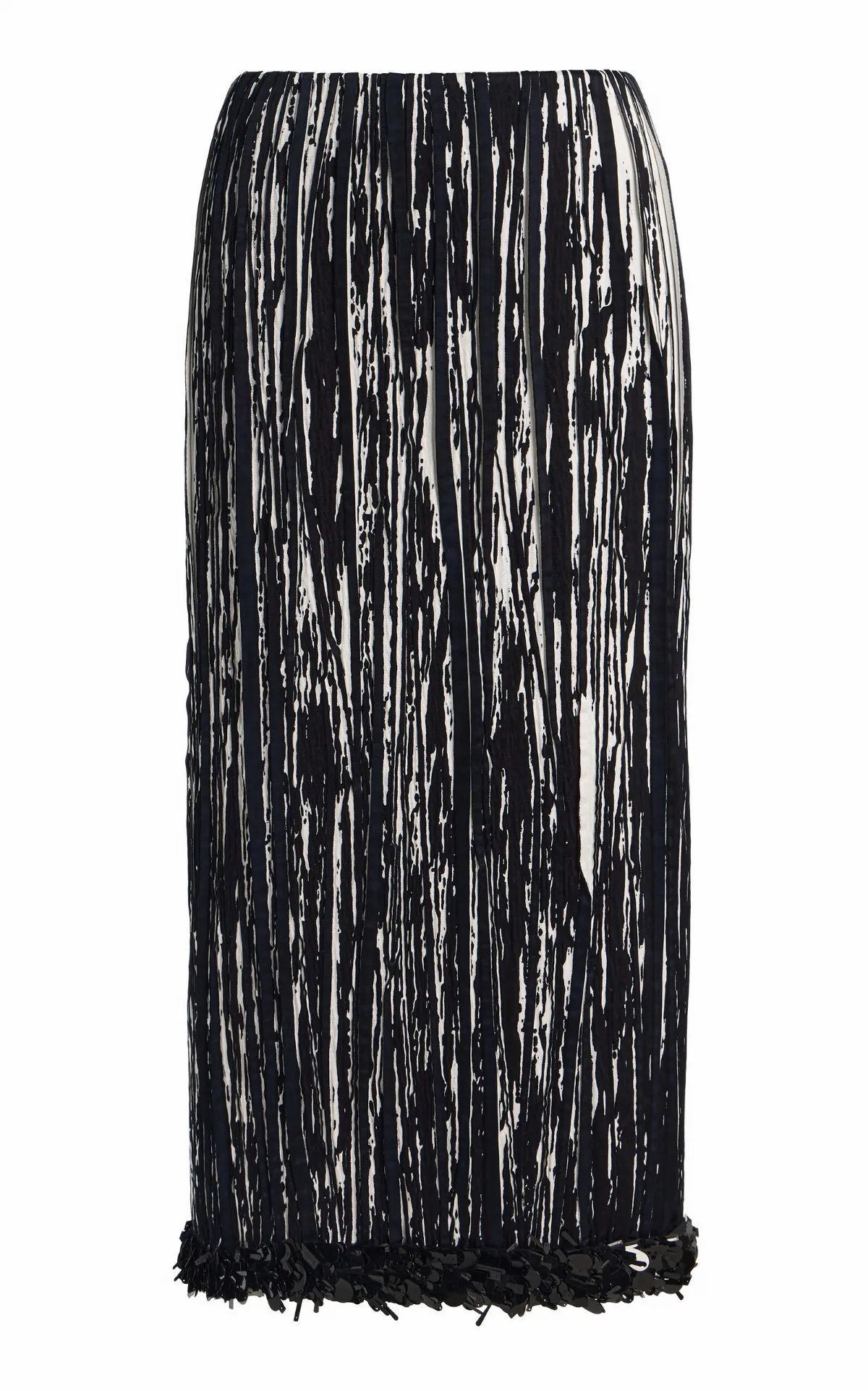 The Sinclair Pleated Satin Midi Skirt by Brandon Maxwell