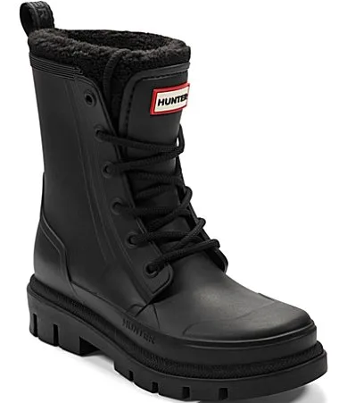 Diana Shearling Combat Waterproof Rain Boots by Hunter