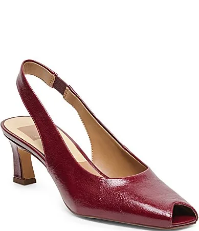 Anabel Leather Peep Toe Slingback Pumps by Dolce Vita