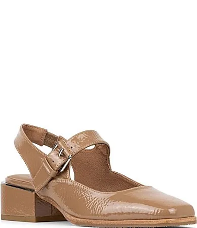 Audriana Patent Leather Square Toe Slingback Mary Jane Pumps by Donald Pliner