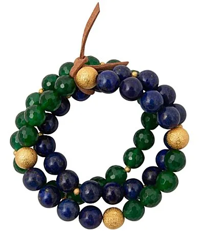 Midnight Garden Golden and Genuine Stone Stretch Bracelet Set by Barse