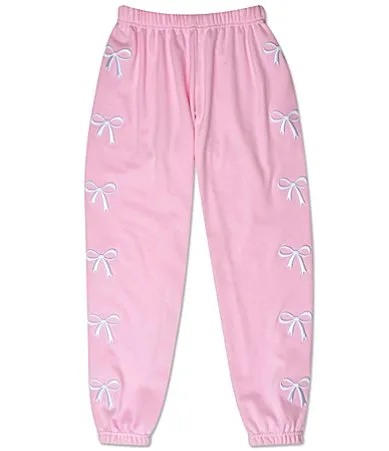 Bow Embroidered Jogger Pants by Iscream