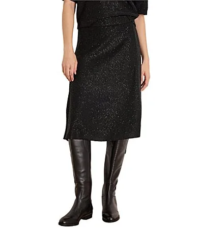 Anytime Sequin Pull-On A-Line Knit Coordinating Skirt by NIC + ZOE