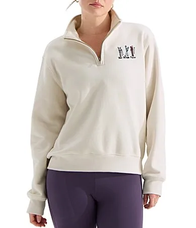 Ski Embroidered Graphic Stand Collar Quarter Zip Pullover by The North Face