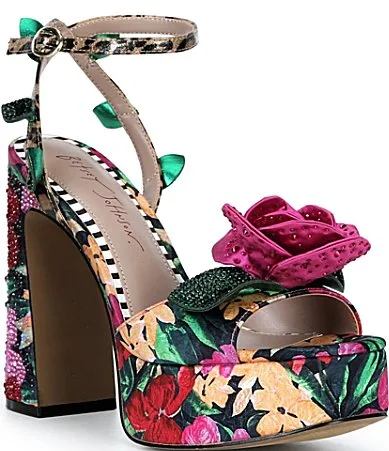 Sierra Floral Platform Dress Sandals by Betsey Johnson