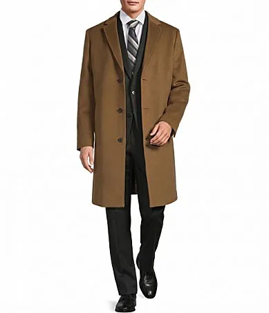Stevenson Solid Wool Blend Topcoat by Hart Schaffner Marx