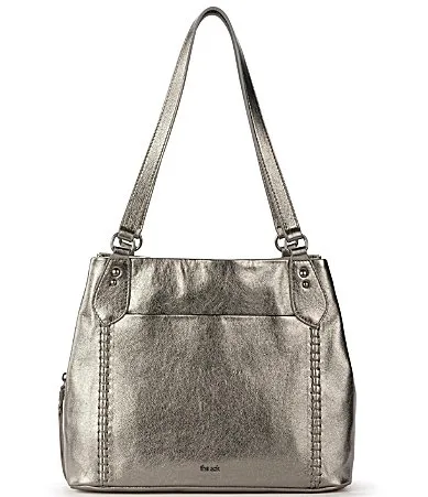 Melrose Metallic Leather Satchel Bag by The Sak