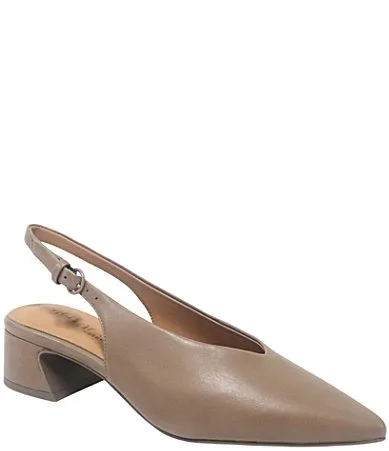Ginette Leather High Vamp Slingback Pump by Gentle Souls