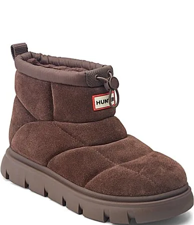 Mist Waterproof Quilted Suede Mini Booties by Hunter