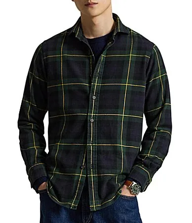 Plaid Flannel Long Sleeve Woven Shirt