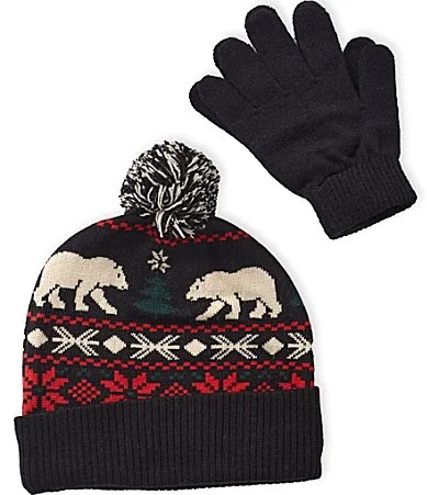 Polar Bear Fair Isle Hat Glove Set by Class Club