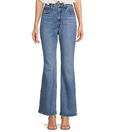 70s High Rise Flare Leg Stretch Denim Jeans by Levi's