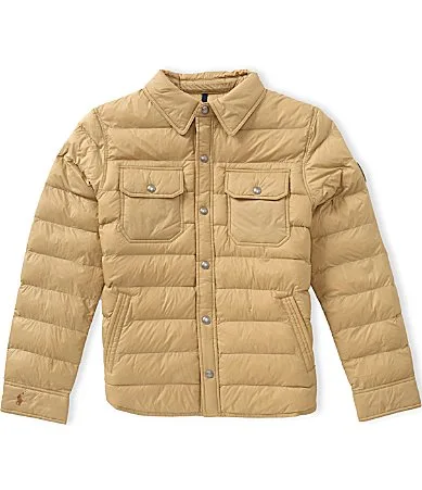 Long Sleeve Quilted Shirt Jacket by Polo Ralph Lauren