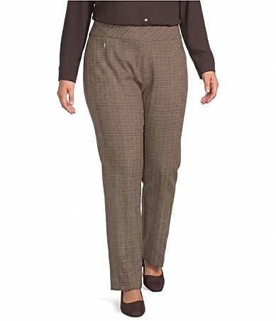 The PARK AVE Fit Jasper Plaid Stretch Straight Leg Pants by Investments