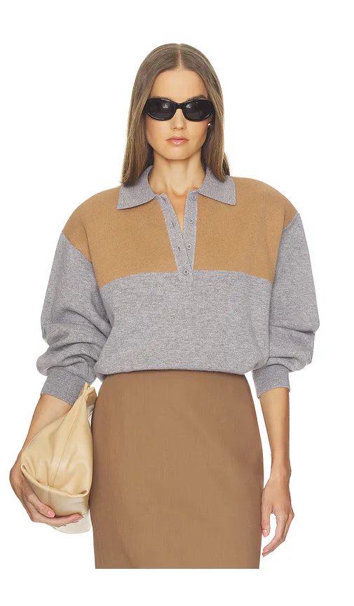 Sindy Color Block Knit Polo by Helsa