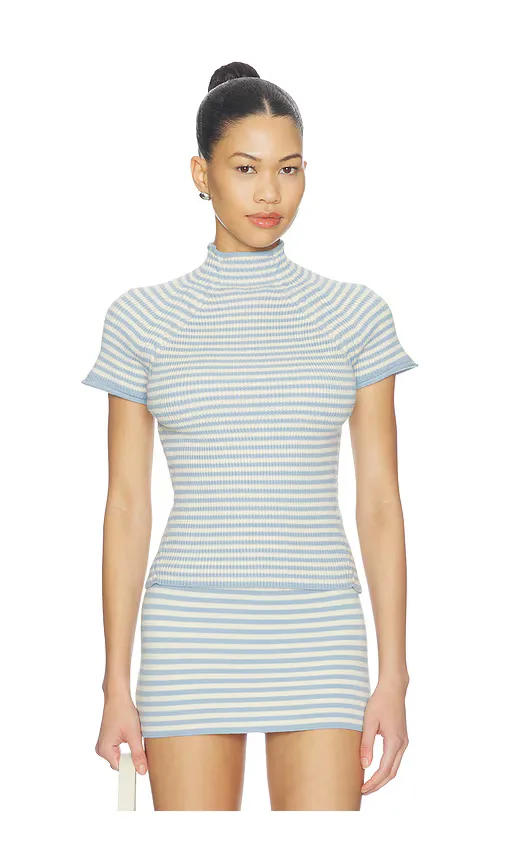 Harmony Cloud Knit Mock Neck Tee by Frankies Bikinis