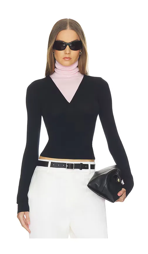 Wrenn Color Block Knit Turtleneck by Helsa