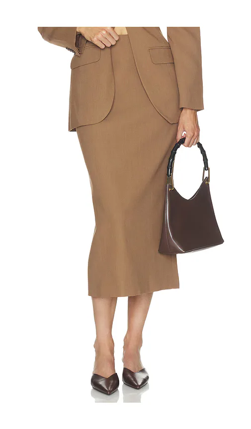 Wool Blend Pencil Skirt by Helsa