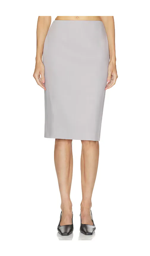 Wool Blend Knee Length Pencil Skirt by Helsa