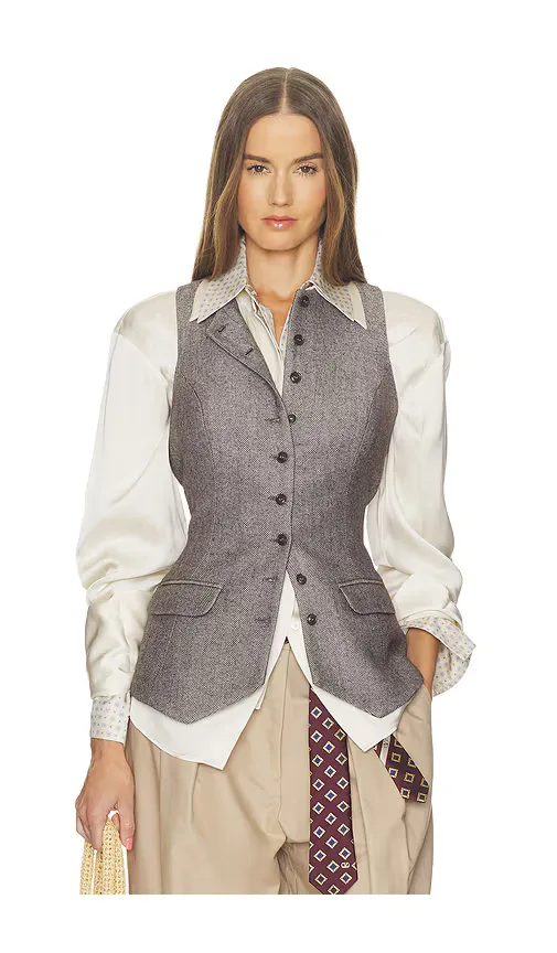 Italian Herringbone Waistcoat by Helsa