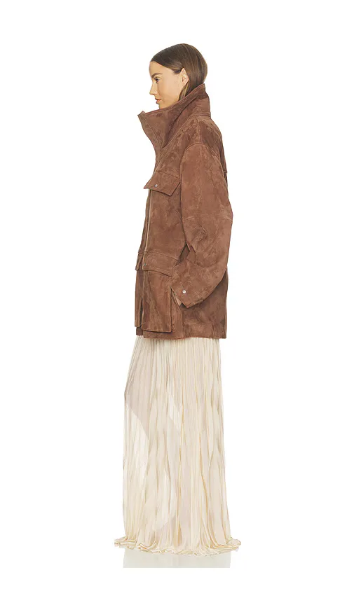 Suede Oversized Utility Jacket by Helsa