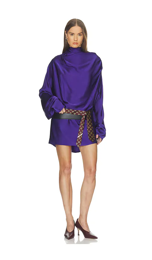 Satin Shirt Dress by Helsa