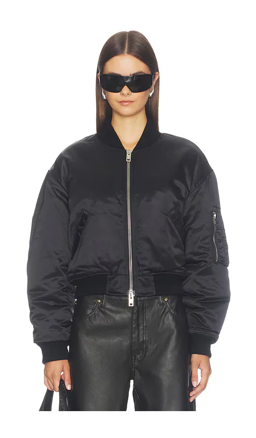 Bomber Jacket with Faux Fur Lining by Alexander Wang