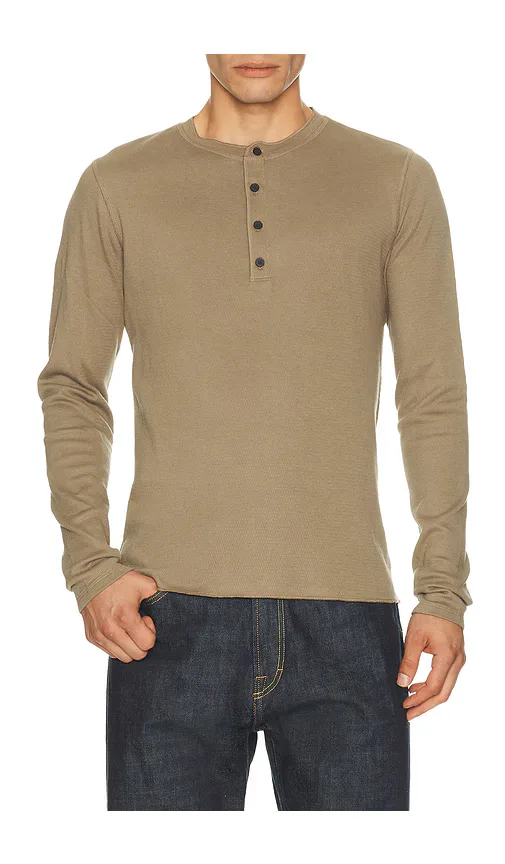 Classic Textured Knit Henley by rag & bone