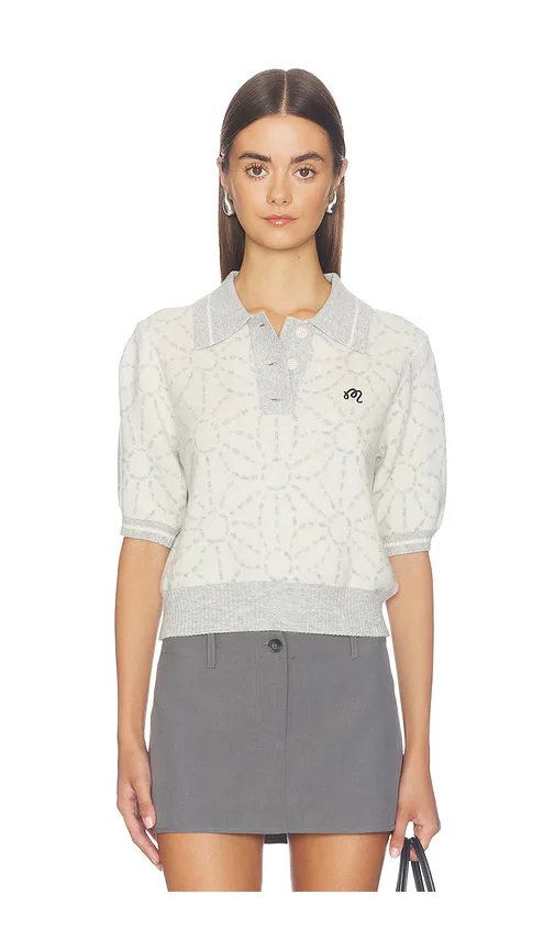 Mikayla Sashiko Polo Shirt by Malbon