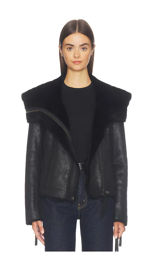 Free People x We the Free Fourline Shearling Aviator Jacket