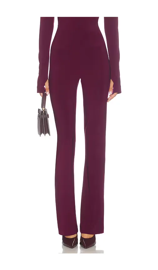Norma Kamali x Lifestyle Boot Pant in Wine by Norma Kamali