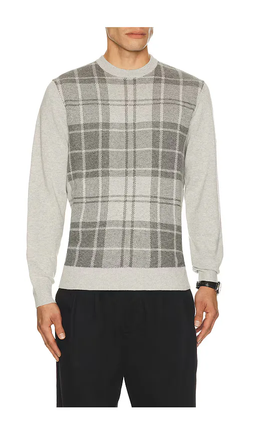 Mineral Tartan Crew Sweater by Barbour